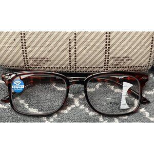 Gaoye Reading Glasses Blue Light Readers Women +2.0 Hard Case NEW